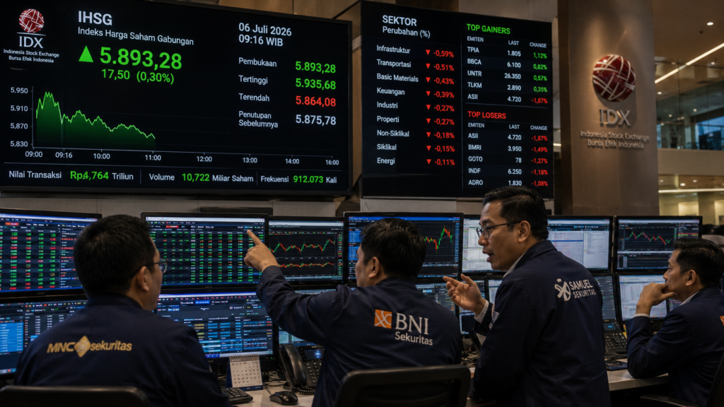 IHSG Dibuka Menguat ke 5.893 Pagi Ini 6 Juli 2026, Ini Saham yang Layak Dicermati