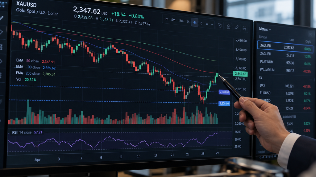Harga Emas Dunia Mulai Menguat Hari Ini usai Anjlok Hampir 4 Persen 2 Grafik teknikal pergerakan harga emas spot menampilkan pantulan rebound harian setelah koreksi tajam.